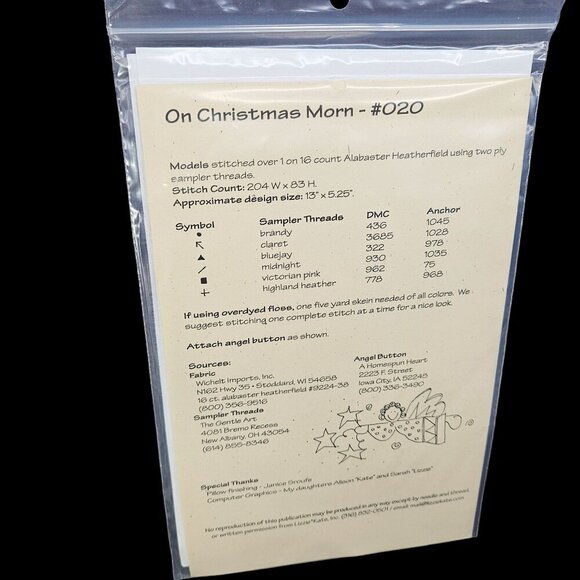 Lizzie Kate My Grandma and Christmas Morn Sayings Cross Stitch Patterns Lot of 2 - Picture 5 of 6